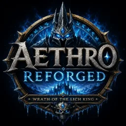 Aethro: Reforged - Wrath of the Lich King+ WoW private server logo